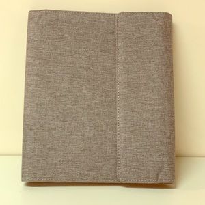 Levenger Grey Bookcloth Flap Folio New